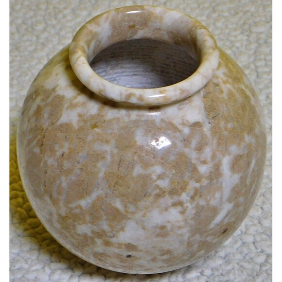 Banded Onyx Vase Pair 1 - Astro West Hand Carved Onyx Marble Vase Earth Tones